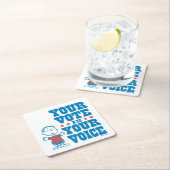 pinda's | Linus - Uw stem is uw keuze Vierkante Kartonnen Onderzetter (Insitu)