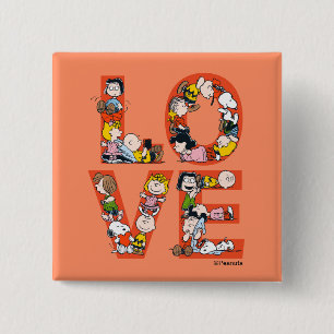 pinda's - LOVE Vierkante Button 5,1 Cm