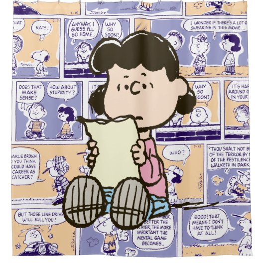 pinda's | Lucy Comic Pattern Douchegordijn (Voorkant)