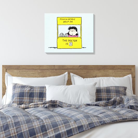 pinda's | Lucy en de dokter zijn in Canvas Afdruk (Insitu (Slaapkamer))