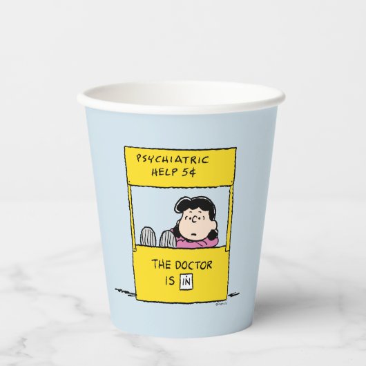 pinda's | Lucy en de dokter zijn in Papieren Bekers (Voorkant)