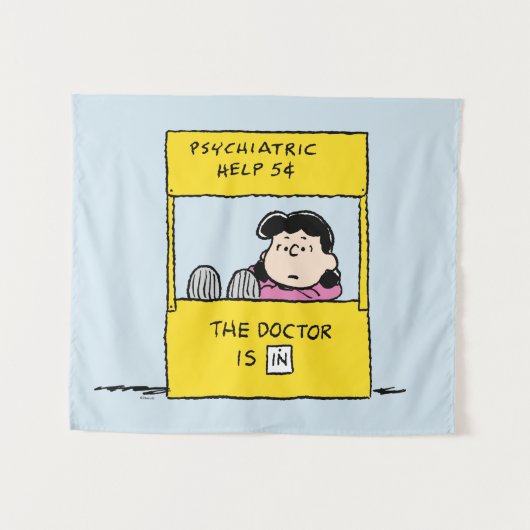 pinda's | Lucy en de dokter zijn in Wandkleed (Voorkant (horizontaal))
