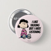 pinda's | Lucy met wapens Ronde Button 5,7 Cm (Voorkant /achterkant)