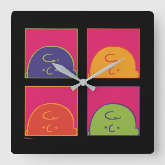pinda's | Moderne Pop Art Het is Charlie Brown Vierkante Klok (Voorkant)