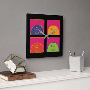 pinda's Moderne Pop Art Het is Charlie Brown Vierkante Klok