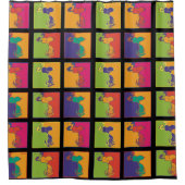 pinda's | Moderne Pop Art Snoopy Douchegordijn (Voorkant)
