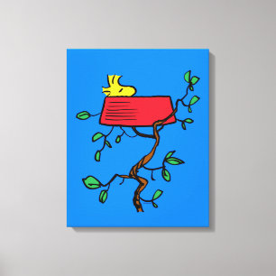 pinda's Ontdoppen van hout in Snoopy's Dish Canvas Afdruk