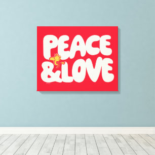 pinda's   Peace & Love Woodstock Canvas Afdruk