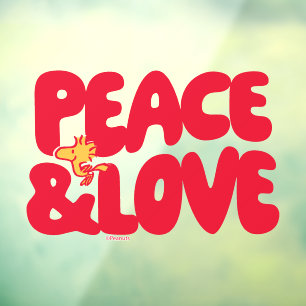 pinda's   Peace & Love Woodstock Raamsticker
