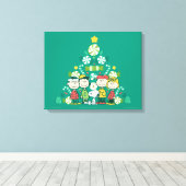 pinda's | Pepermunt kerstboom Canvas Afdruk (Insitu (Houten vloer))