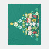 pinda's | Pepermunt kerstboom Fleece Deken (Voorkant)