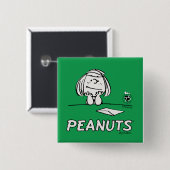 pinda's | Peppermint Patty Gedachten Vierkante Button 5,1 Cm (Voorkant /achterkant)