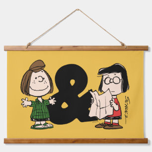 pinda's   Peppermint Patty & Marcie Hangend Wandkleed