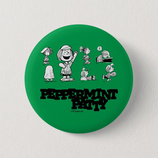 pinda's | Peppermint Patty Ronde Button 5,7 Cm (Voorkant)
