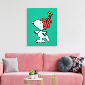 pinda's | Pet van Snoopy Winter Beanie Canvas Afdruk (Insitu (Woonkamer))