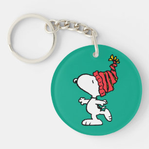pinda's   Pet van Snoopy Winter Beanie Sleutelhanger