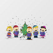 pinda's | Rond de kerstboom Raamsticker (Vel)