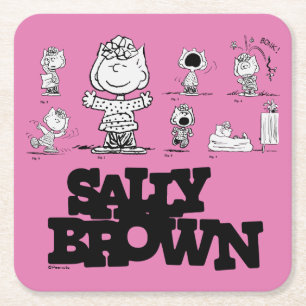 pinda's   Sally Brown Vierkante Kartonnen Onderzetter