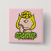 pinda's | Sally Thinking Vierkante Button 5,1 Cm (Voorkant)