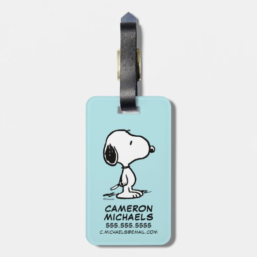 pinda's | Snoopy Bagagelabel (Achterkant verticaal)