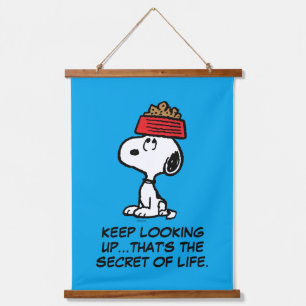 pinda's Snoopy balanceert his Dog Dish Hangend Wandkleed
