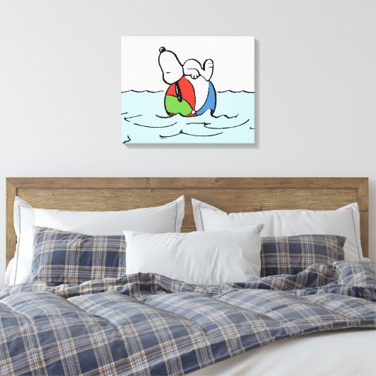 pinda's | Snoopy Beach Ball Beach Canvas Afdruk (Insitu (Slaapkamer))
