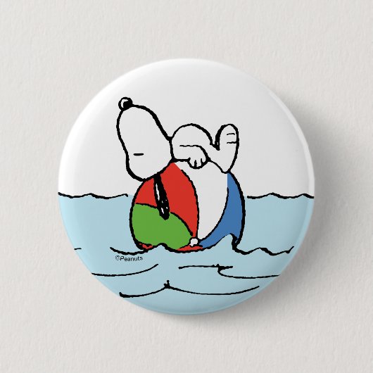 pinda's | Snoopy Beach Ball Beach Ronde Button 5,7 Cm (Voorkant)