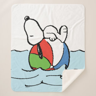 pinda's   Snoopy Beach Ball Beach Sherpa Deken
