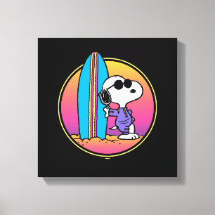 pinda's   Snoopy Beach Beagle Canvas Afdruk