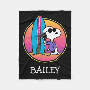 pinda's Snoopy Beach Beagle Fleece Deken