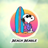 pinda's | Snoopy Beach Beagle Raamsticker (Vel 3)