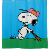 pinda's | Snoopy bij Bat Douchegordijn (Voorkant)