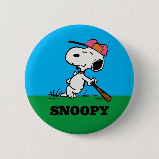 pinda's | Snoopy bij Bat Ronde Button 5,7 Cm (Voorkant)
