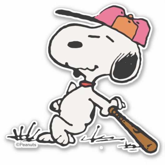 pinda's | Snoopy bij Bat Sticker (Voorkant)