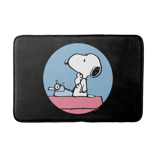 pinda's | Snoopy bij de schrijfmachine Badmat (Voorkant)