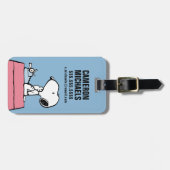 pinda's | Snoopy bij de schrijfmachine Bagagelabel (Voorkant horizontaal)