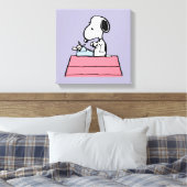 pinda's | Snoopy bij de schrijfmachine Canvas Afdruk (Insitu (Slaapkamer))