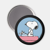 pinda's | Snoopy bij de schrijfmachine Magneet (Voorkant / Achterkant)