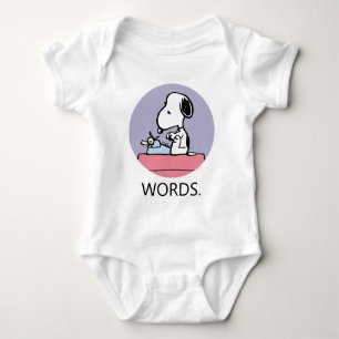 pinda's   Snoopy bij de schrijfmachine Romper