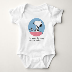 pinda's   Snoopy bij de schrijfmachine Romper