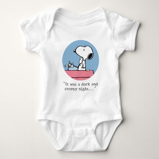 pinda's | Snoopy bij de schrijfmachine Romper (Voorkant)