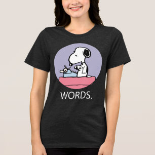pinda's Snoopy bij de schrijfmachine Tri-Blend Shirt