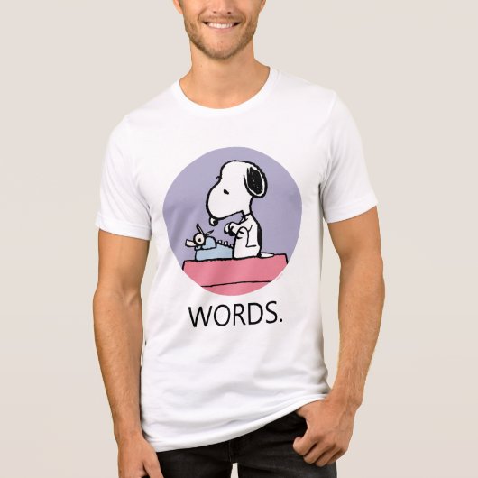 pinda's | Snoopy bij de schrijfmachine Tri-Blend Shirt (Voorkant)