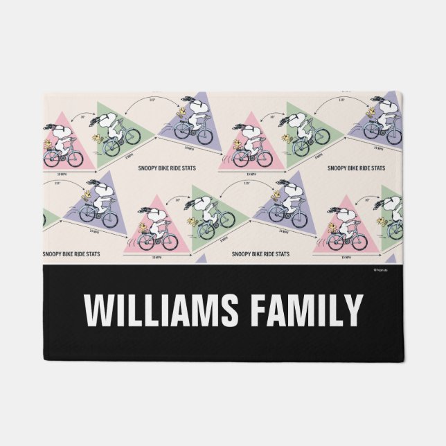 pinda's | Snoopy Bike Ride Stats Deurmat (Voorkant)