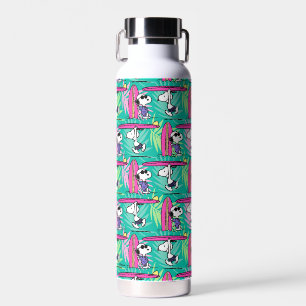 pinda's   Snoopy Blauwgroen Surf Patroon Waterfles