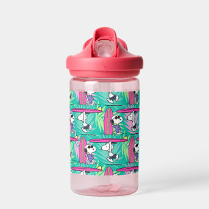 pinda's   Snoopy Blauwgroen Surf Patroon Waterfles