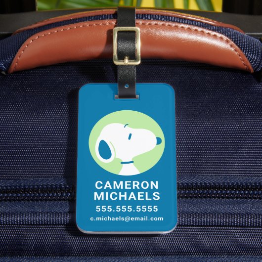 pinda's | Snoopy Blue Deco Dreams Bagagelabel (Voorkant Insitu 2)