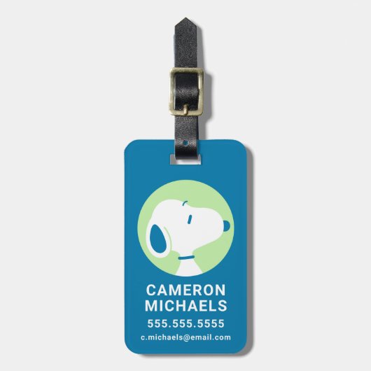 pinda's | Snoopy Blue Deco Dreams Bagagelabel (Voorkant verticaal)