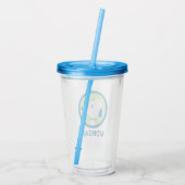 pinda's | Snoopy Blue Deco Dreams | Jouw namen toe Acryl Drinkbeker (Achterkant)