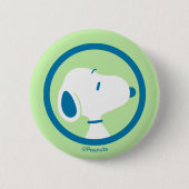 pinda's | Snoopy Blue Deco Dreams Ronde Button 5,7 Cm (Voorkant)